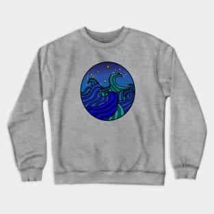 Waves In The Night Sky Crewneck Sweatshirt